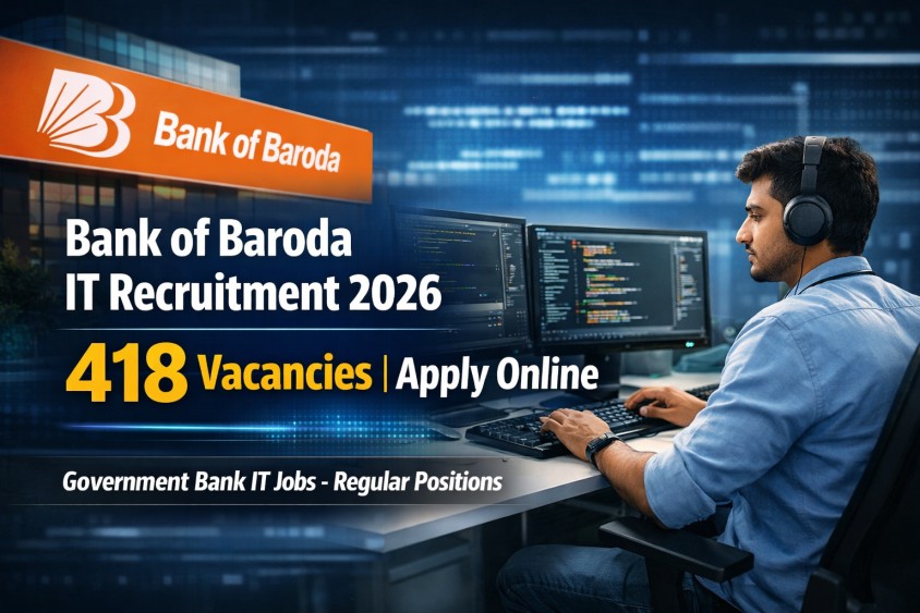 Bank of Baroda IT Recruitment 2026 notification for 418 vacancies – apply online for IT jobs