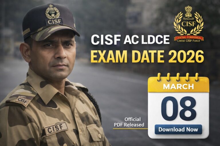 CISF AC LDCE Exam Date 2026 official timetable released for Assistant Commandant exam on 08 March 2026