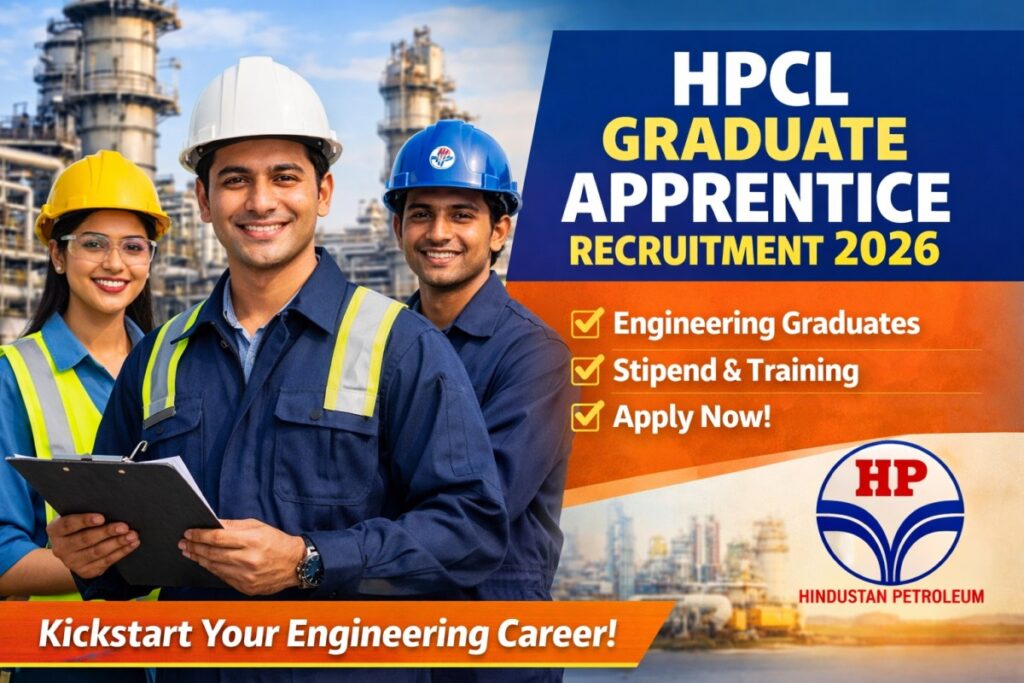 HPCL Graduate Apprentice Recruitment 2026 notification for engineering graduates with stipend and training details