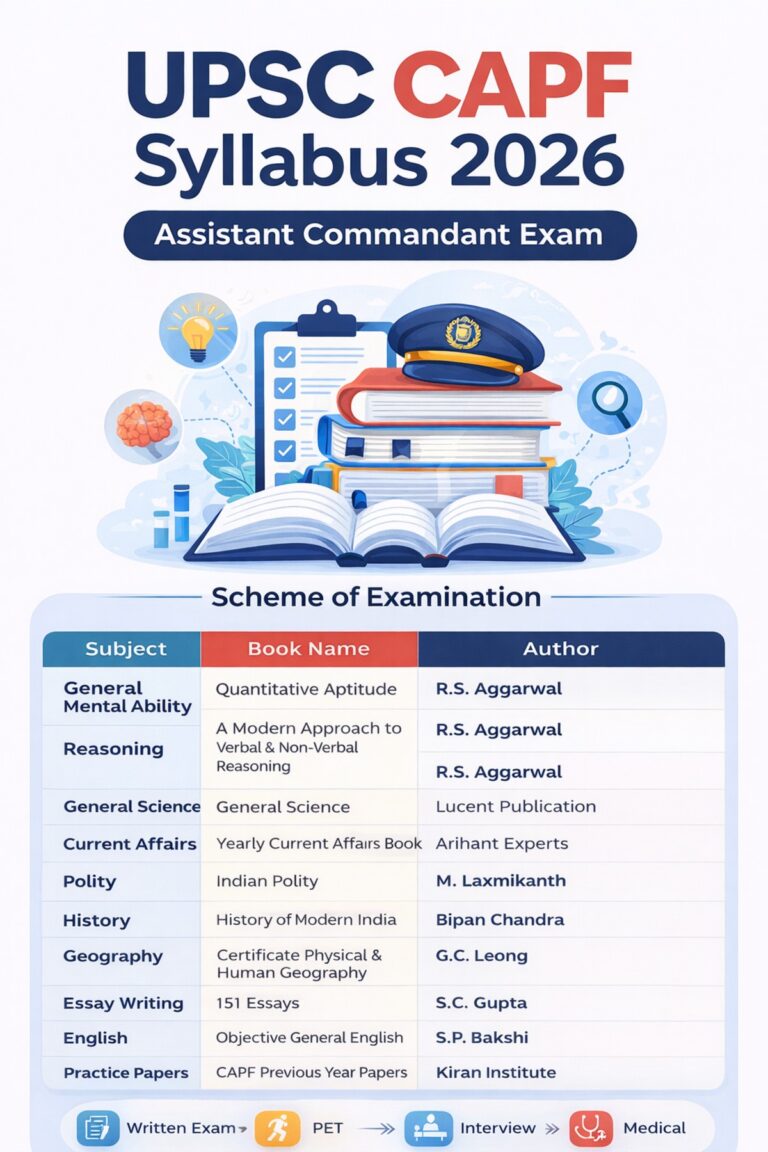 Important UPSC CAPF AC Syllabus 2026 – Detailed Exam Pattern & Subjects