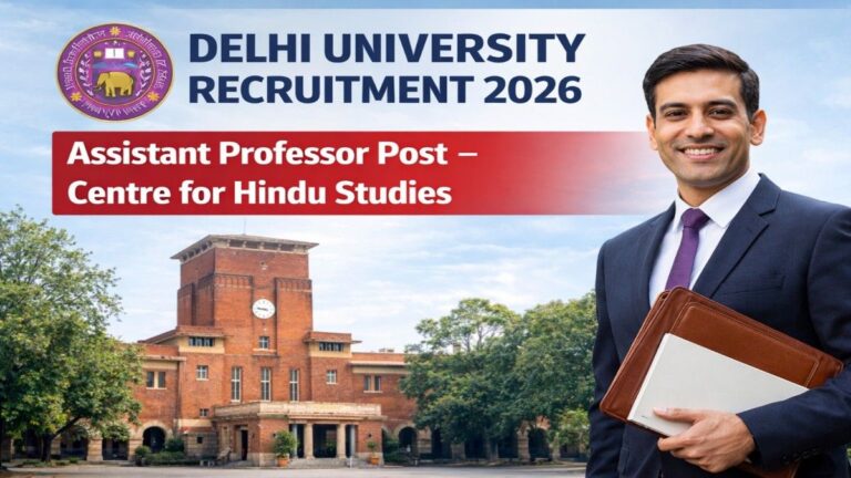 Delhi University Recruitment 2026 Assistant Professor notification released apply online