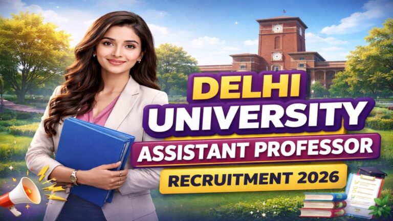 DU Assistant Professor Recruitment 2026 notification released by Delhi University for teaching jobs with 3 vacancies