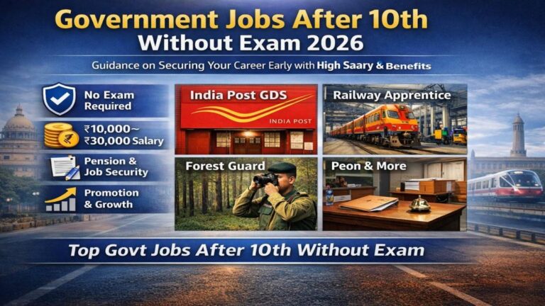 Government jobs after 10th without exam 2026 guidance with salary benefits and promotion