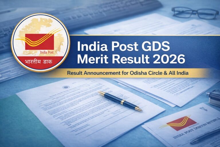 India Post GDS Merit Result 2026 announcement for Odisha Circle and All India with official documents and logo.