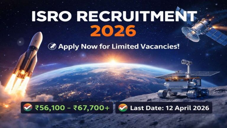 ISRO Recruitment 2026 notification apply online Scientist Engineer salary last date 12 April 2026