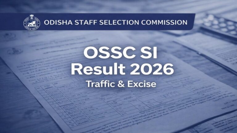 OSSC Excise Traffic Sub Inspector Result