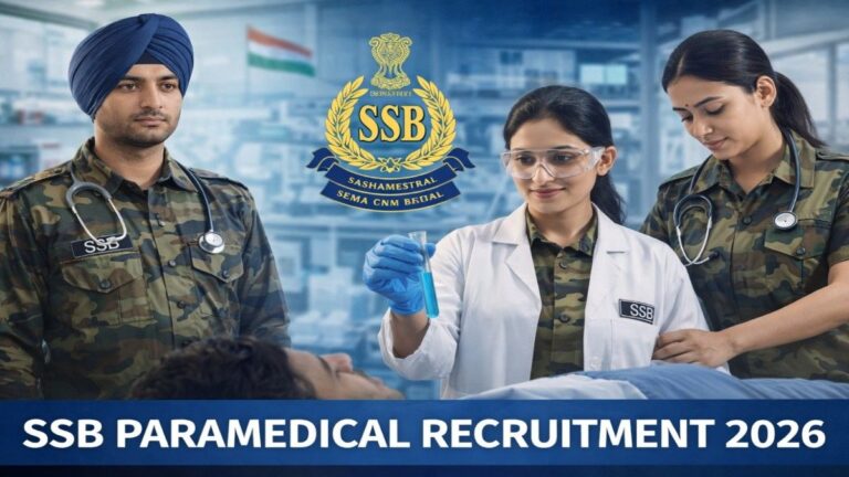 SSB Paramedical Recruitment 2026 notification for Nursing Assistant, Lab Assistant and Physiotherapy posts