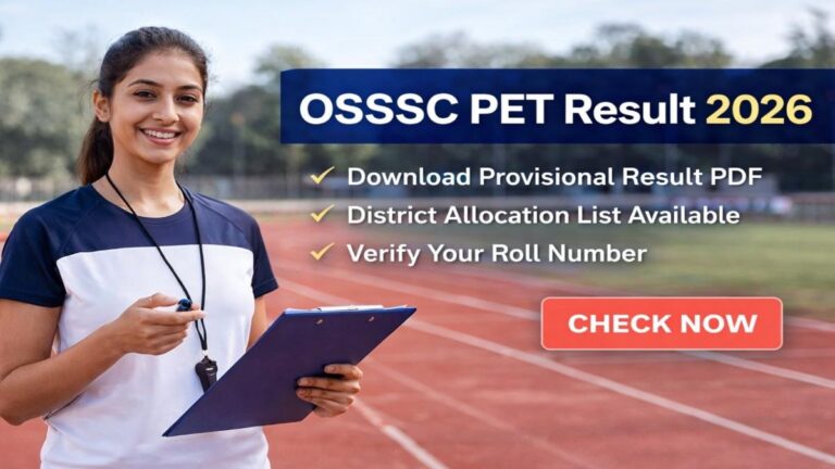 OSSSC PET Result 2026 PDF Download and District Allocation List