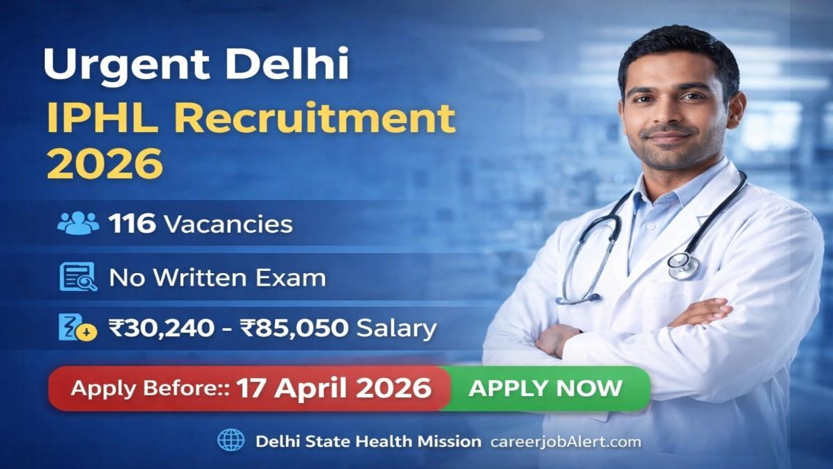 Delhi IPHL Recruitment 2026 Apply Online for 116 Posts Notification