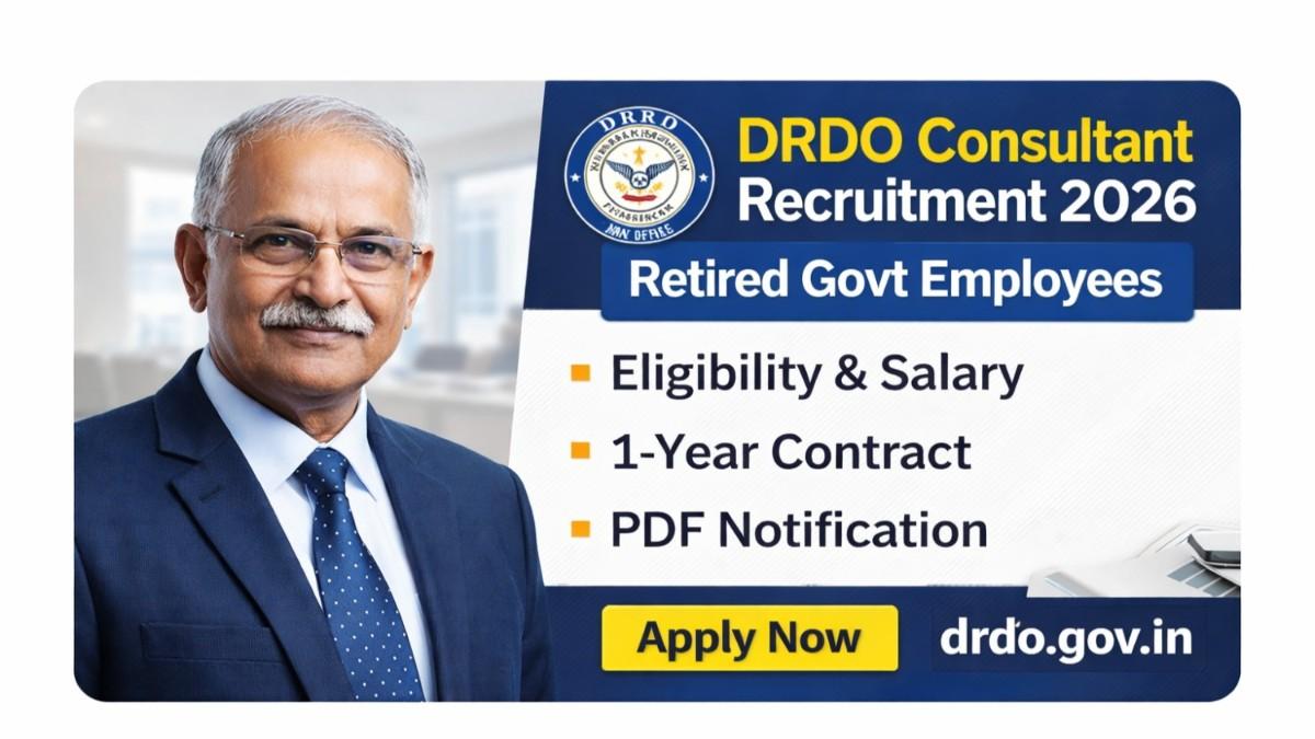 Urgent DRDO Consultant Recruitment 2026 Apply Now | Salary, Eligibility ...