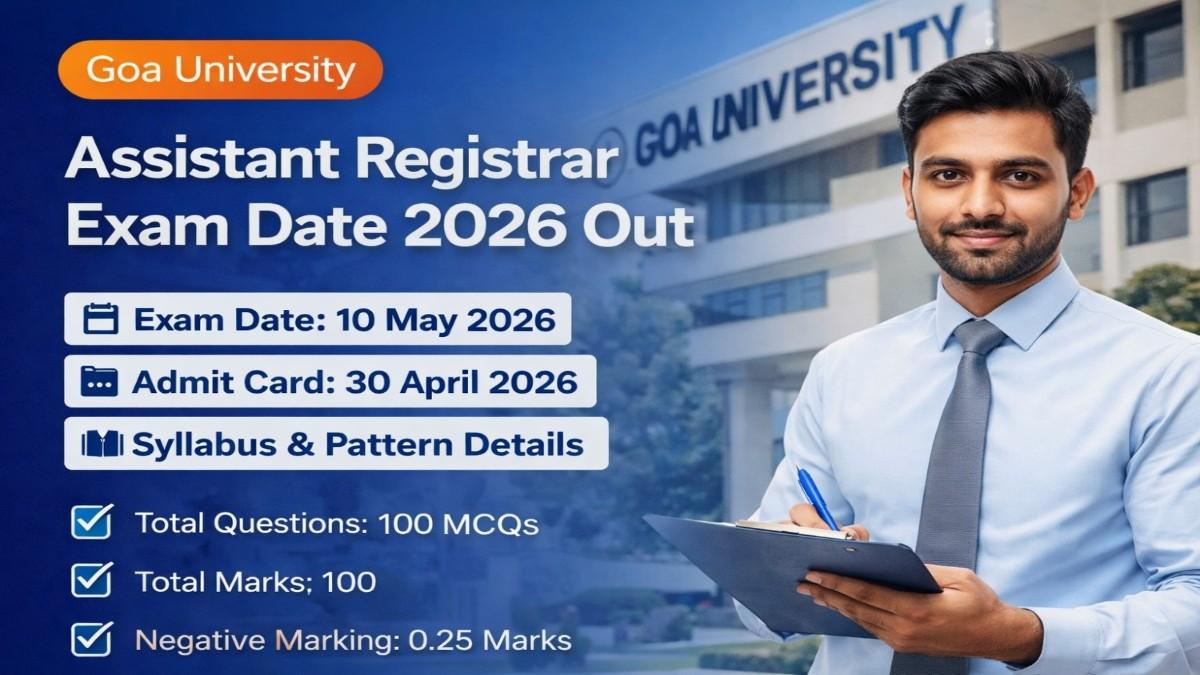 Goa University Assistant Registrar Exam Date 2026 Out, Admit Card and Syllabus Details