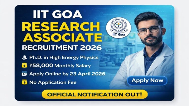 IIT Goa ANRF Research Associate Recruitment 2026 Notification Out Salary 58000 Apply Online
