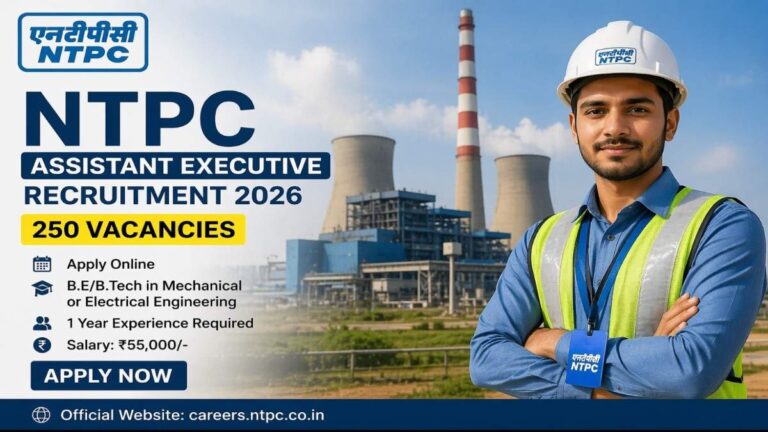 NTPC Assistant Executive Recruitment 2026 250 Vacancies Apply Online