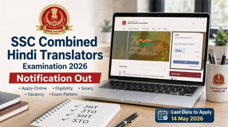SSC Combined Hindi Translators Examination 2026 notification out apply online eligibility salary exam pattern