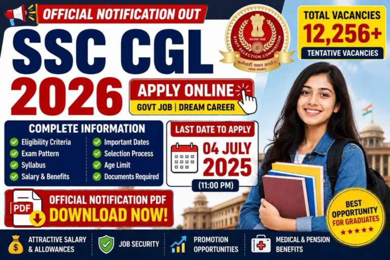 SSC CGL 2026 Notification Out Apply Online for 12256 Vacancies Tier 1 Tier 2 Full Details