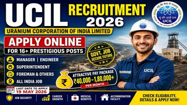 UCIL Recruitment 2026 apply online for manager engineer posts last date 19 May 2026 notification details