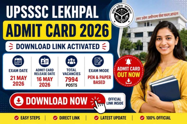 UPSSSC Lekhpal Admit Card 2026 download link activated for mains examination