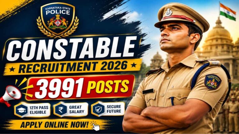 KSP Civil Police Constable Recruitment 2026 notification image for 3991 vacancies in Karnataka Police