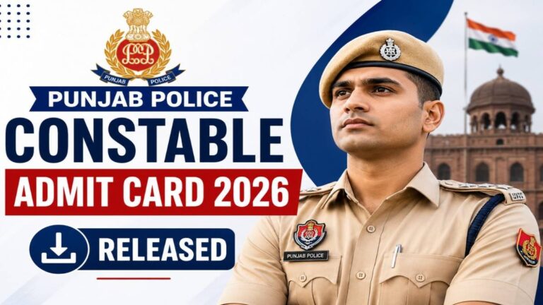 Punjab Police Constable Admit Card 2026 Released for 3298 Constable Posts Download Hall Ticket Online