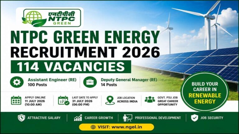 NTPC Green Energy Recruitment 2026 notification for 114 Assistant Engineer and Deputy General Manager posts