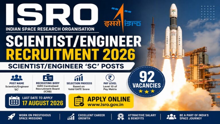 ISRO Scientist/Engineer Recruitment 2026