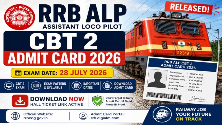 RRB ALP CBT 2 Admit Card 2026 Download Hall Ticket for 28 July Exam
