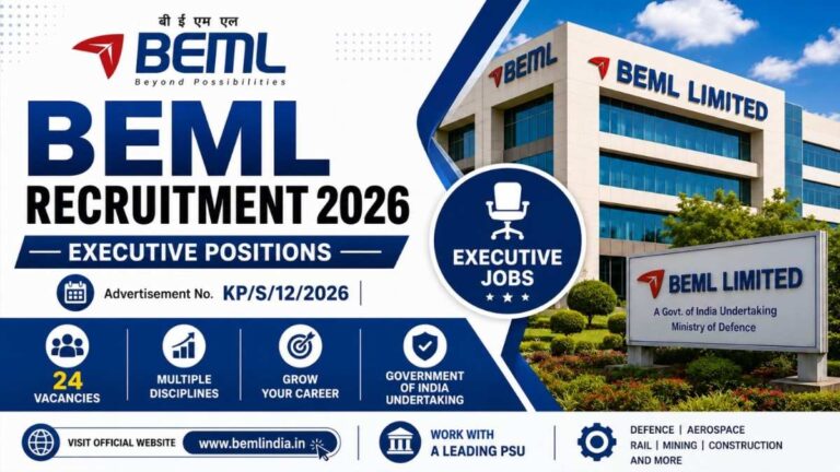 BEML Recruitment 2026 Executive Posts Notification Feature Image with Vacancy Details