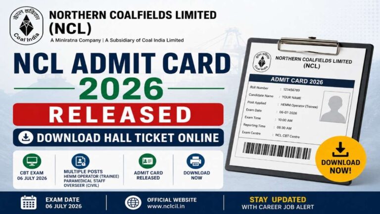 NCL Admit Card 2026 Released for CBT Exam Download Hall Ticket Online