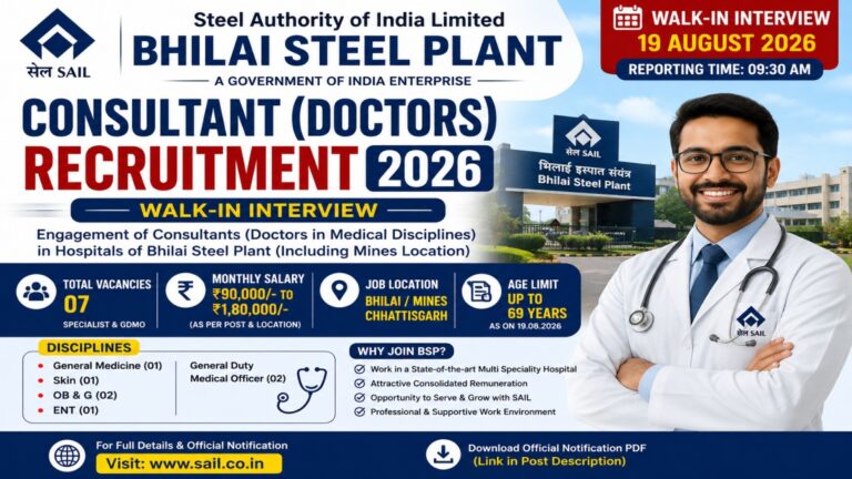 SAIL Bhilai Steel Plant Recruitment 2026