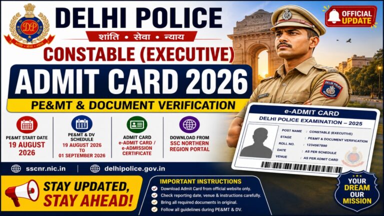 Delhi Police Constable Admit Card 2026