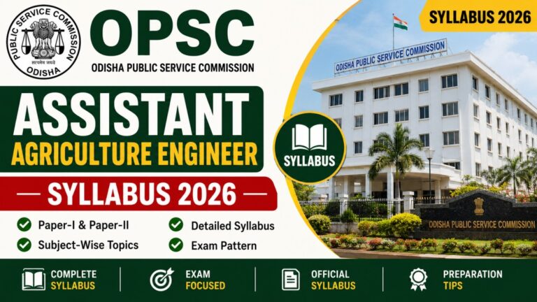 OPSC Assistant Agriculture Engineer Syllabus 2026