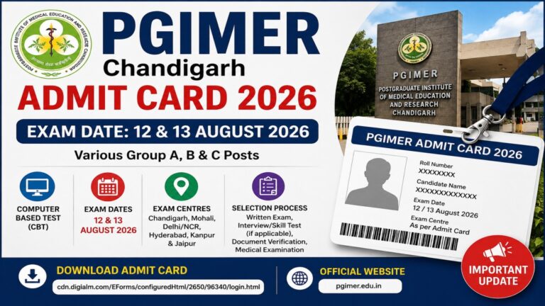 PGIMER Admit Card 2026