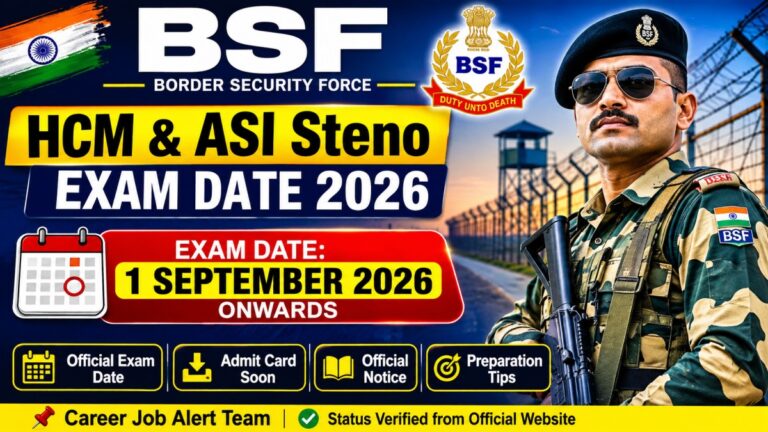 BSF HCM & ASI Steno Admit Card 2026