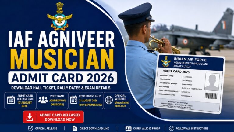 IAF Agniveer Musician Admit Card 2026