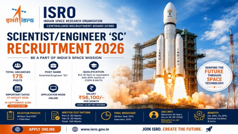 ISRO ICRB Scientist/Engineer SC Recruitment 2026