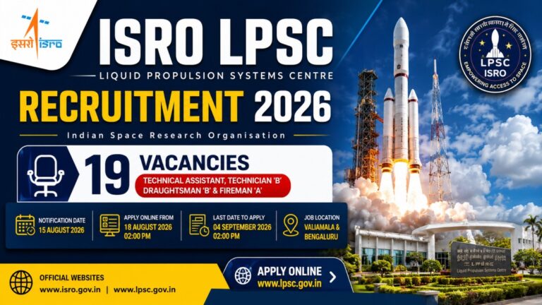 ISRO LPSC Recruitment 2026 – 19 Vacancies