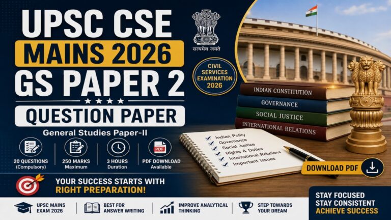 UPSC CSE Mains GS 2 Question Paper 2026