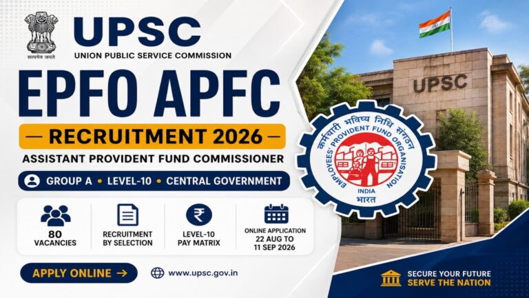 UPSC EPFO APFC Recruitment 2026 – 80 Vacancies