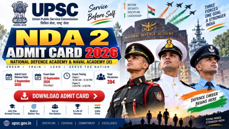 NDA 2 Admit Card 2026 UPSC hall ticket