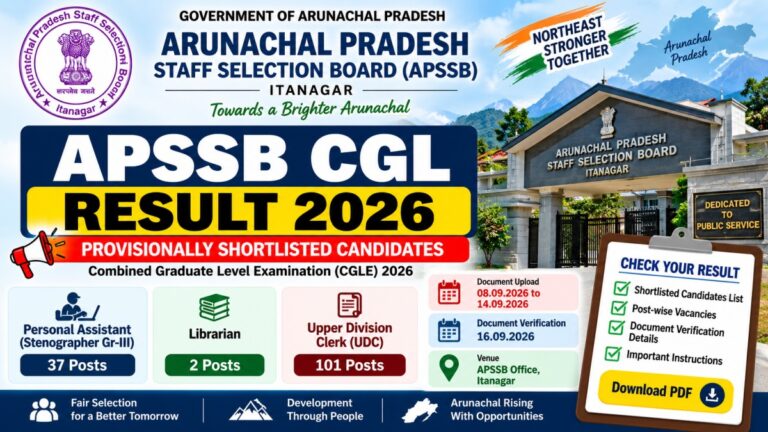 APSSB CGL Result 2026 – Provisionally Shortlisted Candidates