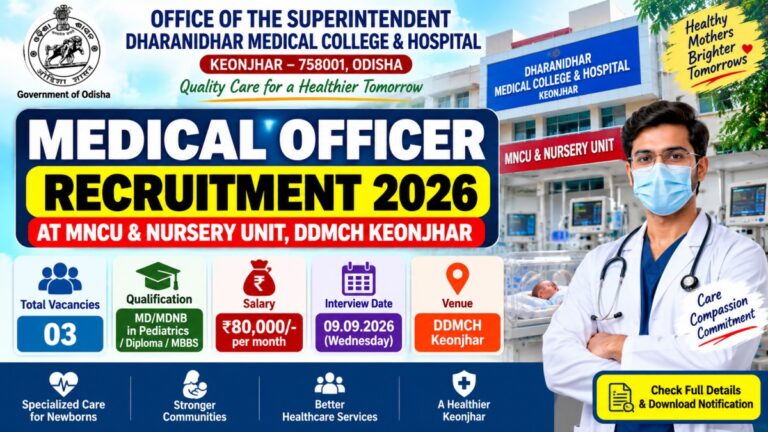 DDMCH Medical Officer Recruitment 2026 – 3 Vacancies