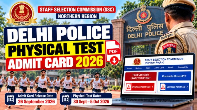 Delhi Police Physical Test Admit Card 2026