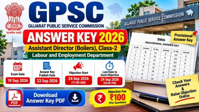 GPSC Answer Key 2026 Assistant Director Boilers
