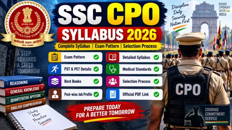 SSC CPO Syllabus 2026 exam pattern physical test and selection process