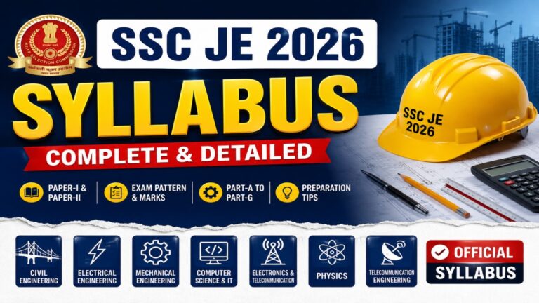 SSC JE Syllabus 2026 Complete Exam Pattern