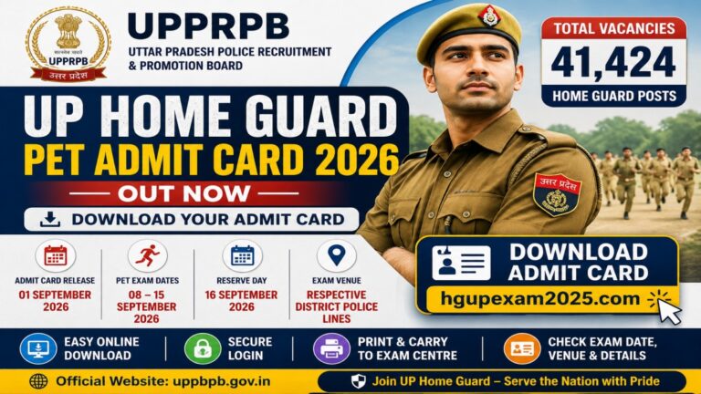 UP Home Guard PET Admit Card 2026 download