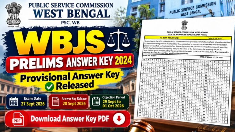 WBJS Prelims Answer Key 2024 provisional answer key released