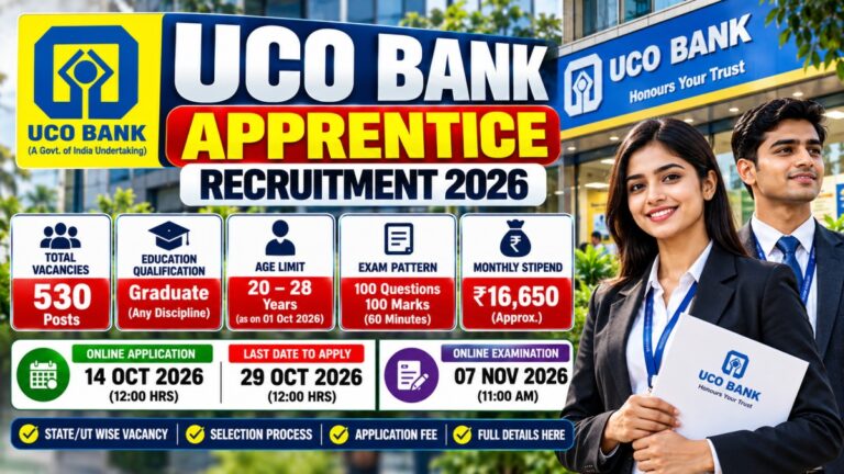 UCO Bank Apprentice Recruitment 2026 – 530 Vacancies