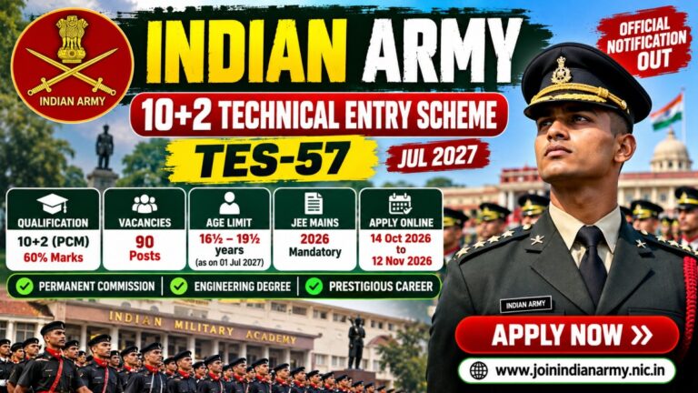 Indian Army TES 57 Recruitment 2026 – 90 Vacancies